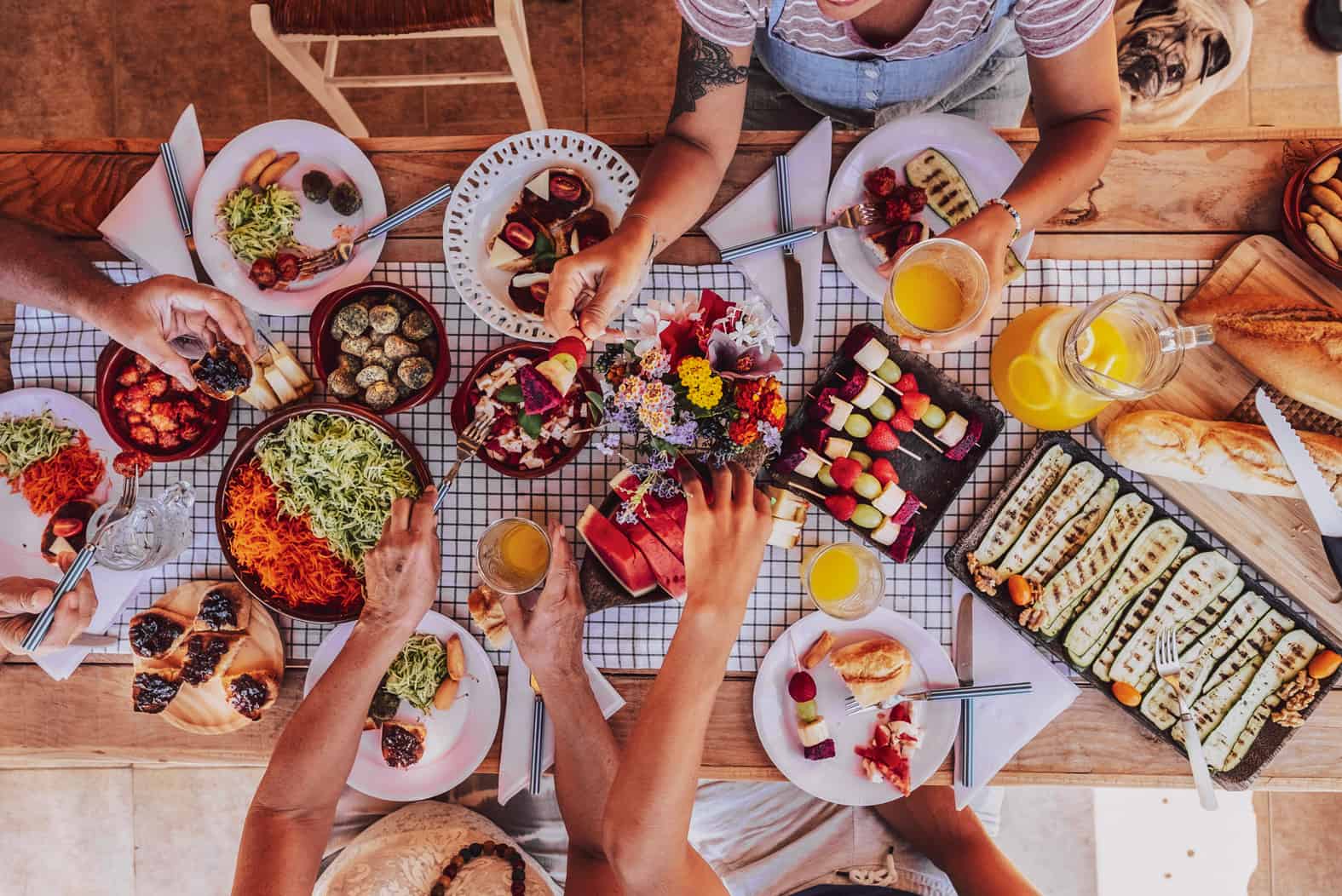 Food Festival gedeckter Tisch